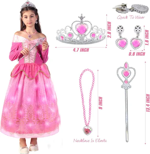 Vista 2 de Sumickx Vestido de princesa para niñas, disfraz de Halloween, cosplay, Navidad, fiesta de cumpleaños