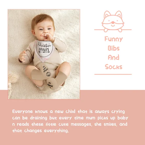 Vista 6 de Regalos para baby shower, cesta de regalos para niña, juego de cosas esenciales para regalo único para bebé, manta adorable para bebé, calcetines