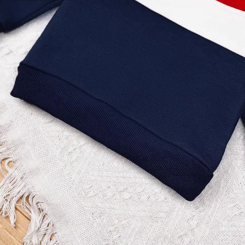 Vista 7 de Ropa de bebé niño pequeño sudadera patchwork otoño invierno camisa de manga larga pantalones conjuntos de ropa 3-24 meses