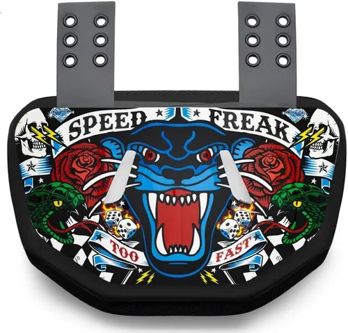 Vista 21 de Battle Sports Placa de espalda de fútbol novedosa – Protector de espalda inferior de carcasa dura con espuma contorneada para protección de alto
