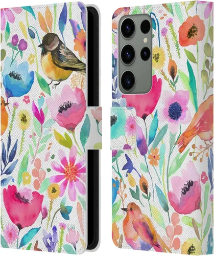 Vista 112 de Head Case Designs Officially Licensed Ninola Brushstrokes Black Summer Patterns Leather Wallet Case Compatible with Samsung Galaxy A07 4G