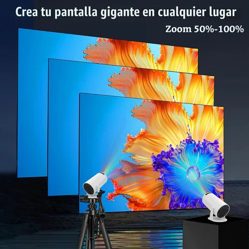 Vista 6 de LJYT Mini proyector, proyector portátil 1080P, compatible con 4K, WiFi 6, Android 11, 200 lúmenes ANSI, Keystone automático, Bluetooth 5.4, rotación