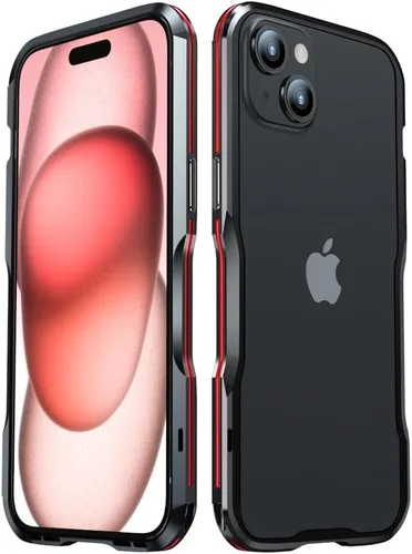 Vista 43 de Parachoques de aluminio compatibles con iPhone 12 Mini de 5.4 PULGADAS, estuche con marco metálico, parachoques delgado de diseño genial y Negro