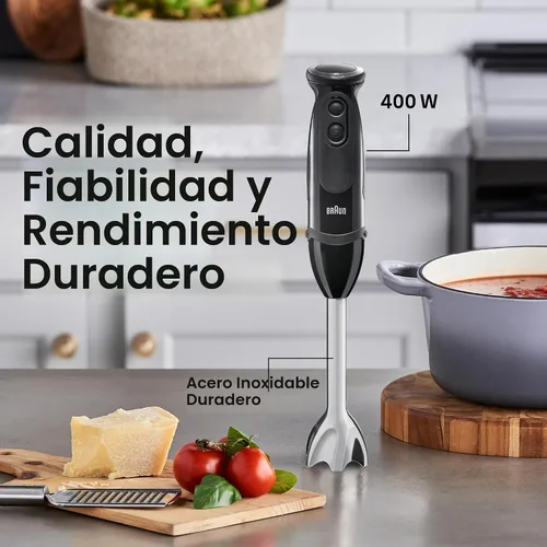 Vista 5 de Braun MQ5025 Batidora de mano Multiquick Vario, MQ5025, negro