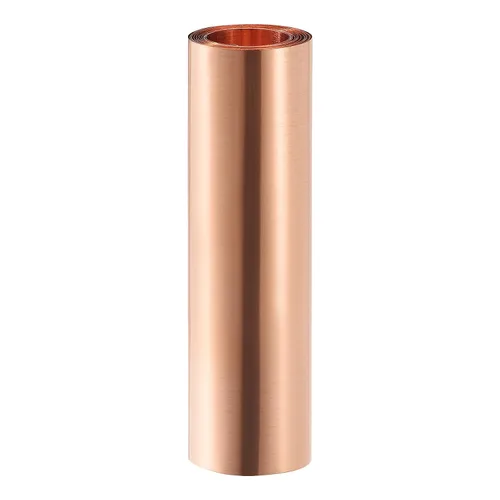Vista 8 de DTGN Hojas de cobre puro de 39.370 x 1.969 x 0.004 in (LxWxT) - 1 paquete - Buenas para hacer piezas de maquinaria - Placas de cobre de metal