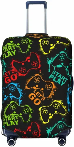 Vista 14 de Fundas elásticas lavables para equipaje con patrón de controlador de videojuegos, protector de equipaje para maleta de viaje, funda protectora