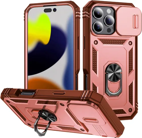 Vista 27 de Funda para iPhone 14, a prueba de golpes, resistente a los impactos, con lente deslizante protectora para iPhone 14 (6.1 pulgadas) (azul)