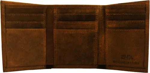 Vista 2 de Zep Pro Action Marlin Crazy Horse Cartera de cuero bordado IWT