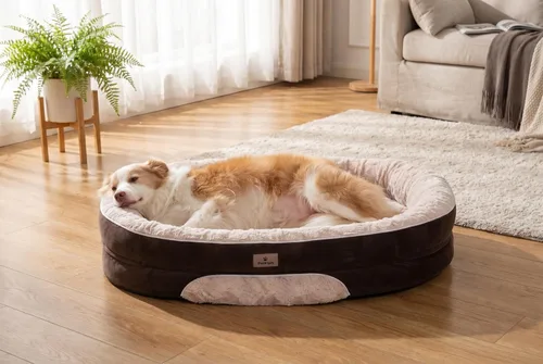 Vista 26 de Cama Sofá Ortopédica para Perros de Tamaño Grande con Soporte de Espuma de Huevo, Cojines Reforzados de Cuatro Lados, Tela Suave Resistente al