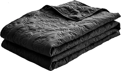 Vista 6 de Sophia and William - Juego de edredón de 2 piezas, tamaño individual, con 1 edredón y 1 funda de almohada, reversible, de microfibra, acogedor, Negro