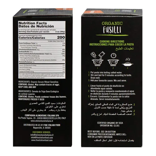 Vista 2 de Mantova Italian Organic Spirali Pasta 1 lb (12 unidades) - Auténtica pasta en espiral orgánica italiana