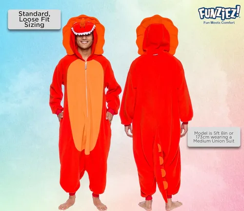 Vista 3 de Funziez! - Disfraz de Halloween para adultos, disfraz de animales y criaturas marinas, mameluco afelpado para cosplay, para mujeres y hombres