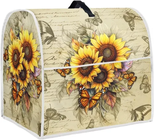 Vista 8 de Talayituse Beach Turtle Starfish Print Stand Mixer Cover for 4.5-5 Quarts Kitchen Aid, Washable Mixer Dust Cover with Handle and Pocket Kitchen