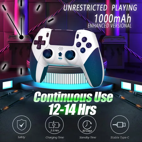 Vista 6 de TERIOS Wireless Controller Compatible with PS4PS4 ProPS4 Slim, (No Drift) Control for PS4 with Hall Sensor Joystick-Speakers-6 Axis Motion