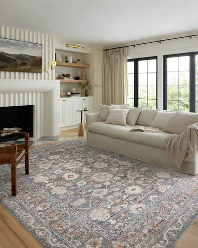 Vista 13 de Loloi Odette - Alfombra decorativa beige/plateada de 2'-3" x 3'-10" Beige y plateado