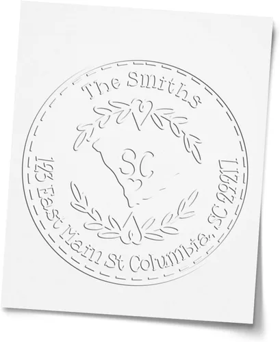 Vista 288 de Alabama State Wreath - Sello de sello de dirección personalizado para invitaciones de fiesta, tarjetas de vacaciones y decoración del hogar Sello