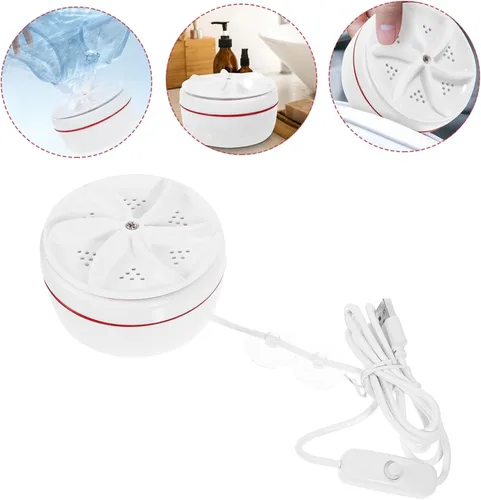 Vista 2 de Homoyoyo Lavadora portátil de 30 W, Lavadora USB con rotación inversa hacia adelante, limpieza profunda para ropa, calcetines, viajes, rv