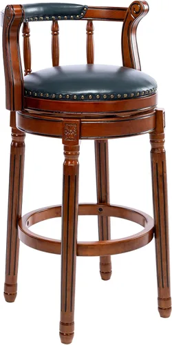 Vista 16 de CozyRain Taburetes de bar modernos taburetes giratorios, encimera de cocina tapizado de piel auténtica con reposapiés para el hogar, cocina, comedor