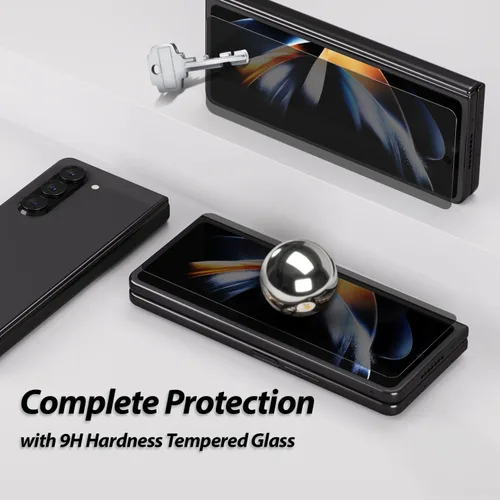 Vista 6 de Whitestone - Paquete de 2 protectores de pantalla de privacidad para Galaxy Z Fold 5 2023, protector de vidrio templado privado de cobertura