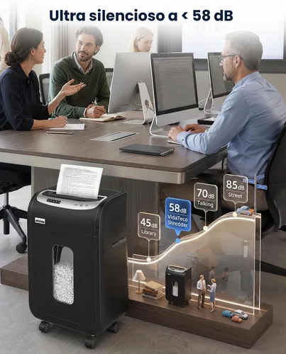 Vista 6 de VidaTeco - Trituradora de papel de microcorte de 18 hojas para oficina