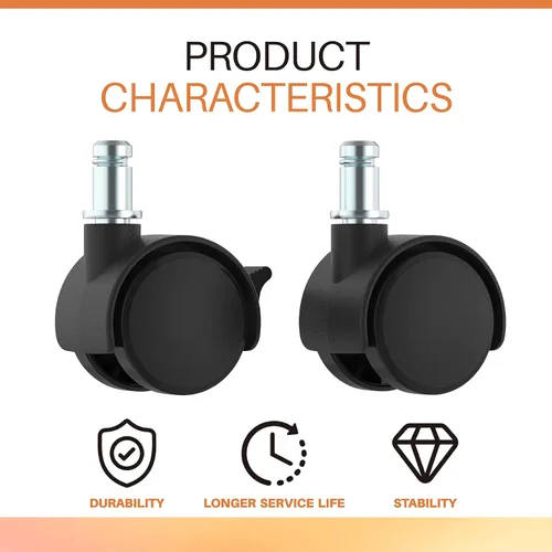 Vista 2 de 4 piezas de basura móviles de repuesto para botes de basura de 8 a 23 galones, para latas de basura de acero inoxidable Universal Fit Caster