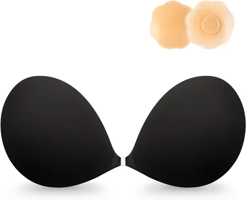 Vista 7 de Wingslove - Sujetador adhesivo, reutilizable, sin tirantes, autoadhesivo, invisible, push-up, para vestido sin espalda Marfil