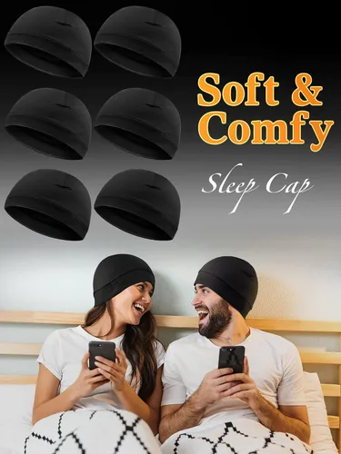 Vista 5 de Syhood 6 gorras de algodón para hombre, gorro multifuncional para dormir, casco para hombres y mujeres