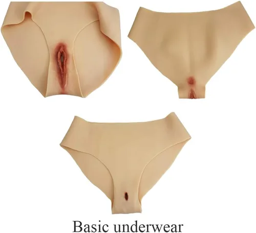 Vista 4 de RIYAFA Bragas Crossdresser Pantalones de silicona para ocultar Gaff Boxer Calzoncillos Hombres Tanga para Cosplay Transgénero Drag Queen-NudeRopa