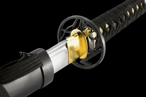 Vista 5 de MAKOTO Espada samurái negra de Katana afilada hecha a mano de 40 pulgadas
