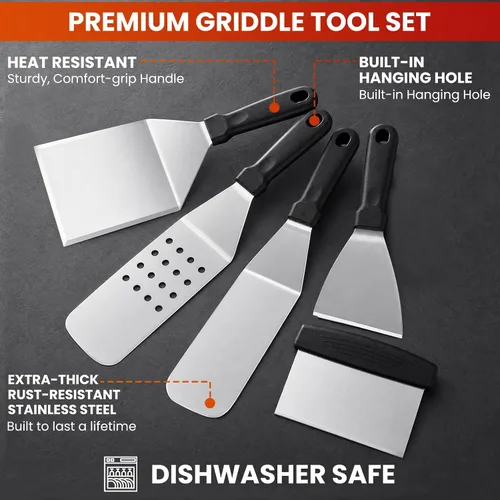 Vista 2 de Kit de accesorios para plancha, juego de 144 piezas de herramientas para plancha y parrilla para Blackstone y Camp Chef, juego profesional