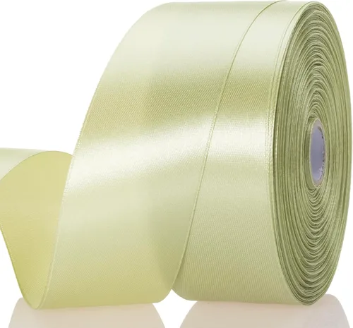 Vista 8 de YASEO - Cinta de satén sólido verde manzana de 1 pulgada para envolver regalos, 50 yardas Soft, Satiny, Colorfast, Polyester Fabric, Ease of Use