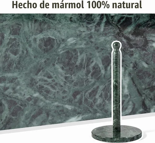 Vista 5 de Koville Italian Natural Marble Paper Towel Holder Countertop, Genuine Stone Paper Towel Holder Stand for Kitchen Storage, for Standard or Alpi Verde