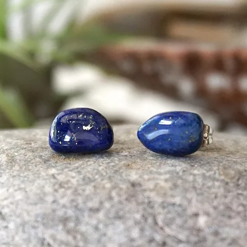 Vista 30 de Pendientes de tuerca de cristal de piedra natal aleternativa para mujer y hombre