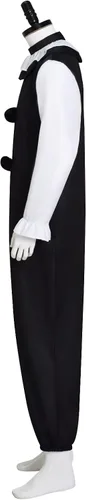 Vista 4 de HAIRXR Disfraz de payaso asesino terrifier para adultos y niños, overol de cosplay de payaso, traje para la cabeza para Halloween (hombre, talla XS)