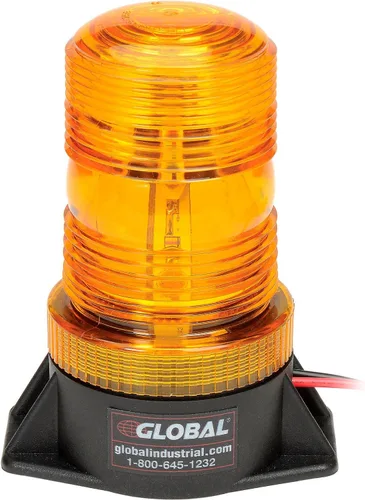 Vista 2 de Global Industrial Luz estroboscópica de montaje permanente LED ámbar de alto perfil para carretilla elevadora - 12 a 110 voltios