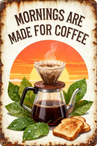 Vista 17 de COFFEE IS THE BEST THERAPY Metal Tin Sign 8x12 Inch - Retro Wall Decor For Man Cave，Home, Bar, Kitchen, Garage