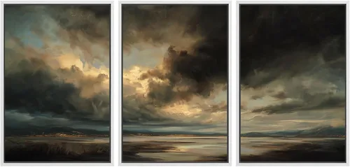 Vista 35 de SIGNWIN Lienzo enmarcado para pared, juego de arte con olas del océano, playa, orilla, paisaje marino, naturaleza, vida silvestre, ilustraciones