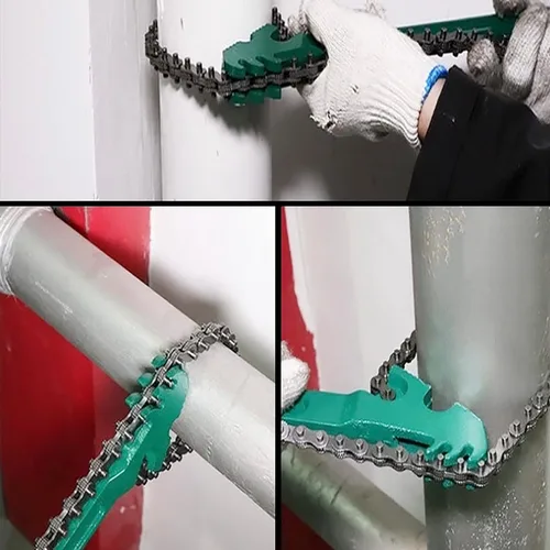 Vista 5 de Llave de cadena reversible resistente de 15 pulgadas Herramienta de montaje de tubería de filtro de combustible de aceite ajustable Ajuste