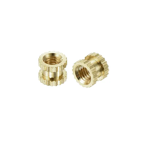 Vista 16 de uxcell M2 x 0.118 in (L) x 0.126 in (OD) Rosca hembra de latón moleteado roscado Insertar tuercas de incrustación, 20 piezas