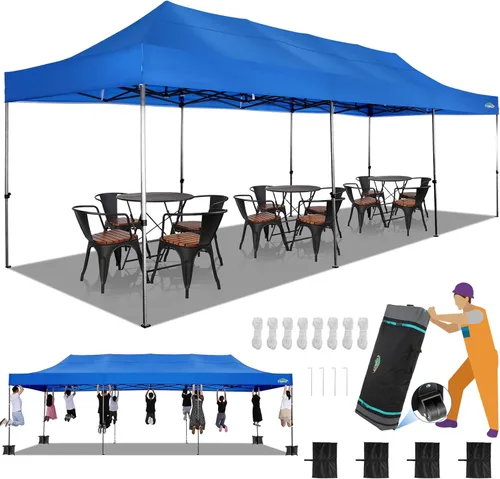 Vista 43 de COBIZI Tienda de campaña desplegable de 6.6 x 6.6 pies, toldo resistente, fácil de instalar, impermeable, para exteriores, fiestas, playa, jardín