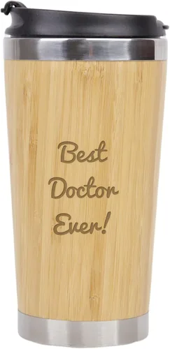 Vista 12 de Best Architect Ever - Vaso de café de bambú de acero inoxidable aislado con tapa, regalos para arquitectos, regalo de arquitecto, regalo