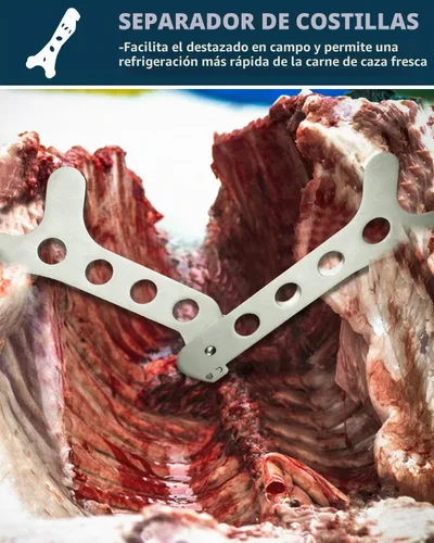 Vista 9 de Game Processor - Juego de cuchillos de caza de 7 piezas Cuchillos de capado y deshuesado, cuchillo desollador con gancho para vísceras, sierra