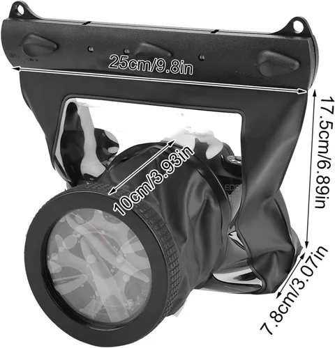 Vista 5 de Estink Kit de funda de buceo, funda de buceo subacuática para cámara subacuática, funda de buceo para cámaras DSLR, hasta 65.6 ft de profundidad
