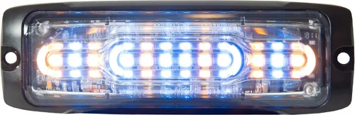 Vista 7 de Buyers Products 8890307 Luz estroboscópica LED ultra fina de 5 pulgadas, de doble color, rojo/transparente, 12 LED, carcasa de aluminio, luz