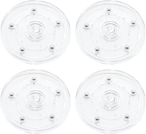 Vista 19 de 4 Piezas Negro 2 pulgadas Acrílico Lazy Susan Organizador Giratorio de Mesa con Rodamientos - Placa Giratoria Redonda para Estante de Especias