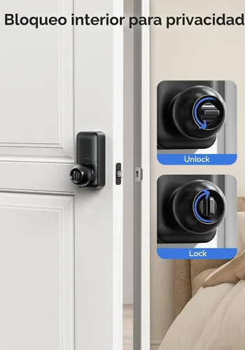 Vista 7 de TEEHO TE003 Cerradura de Puerta con Teclado de Entrada sin Llave con Manija, Cerraduras Inteligentes Digitales Electrónicas para Puerta Principal
