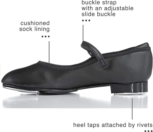 Vista 4 de Theatricals Zapatos Slide Buckle Tap Negro 01.0M T9200C para niñas