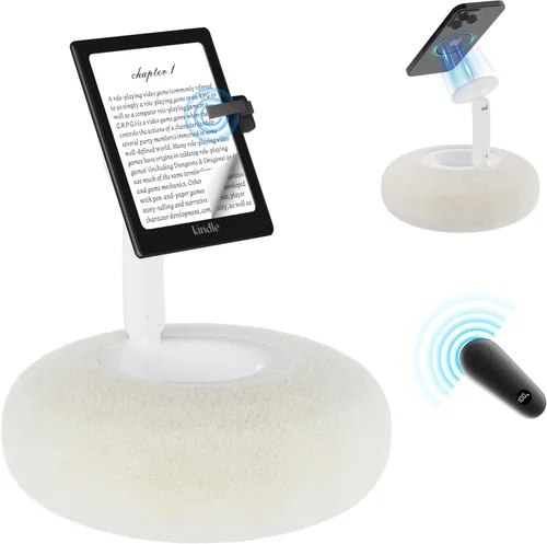 Vista 8 de VOLTIFYMAX Soporte magnético para Kindle con girador de páginas, acogedor soporte para Kindle para leer, soporte de teléfono ajustable de 360°
