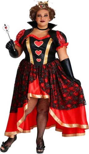 Vista 2 de Women's Plus Size Dark Queen of Hearts Costume
