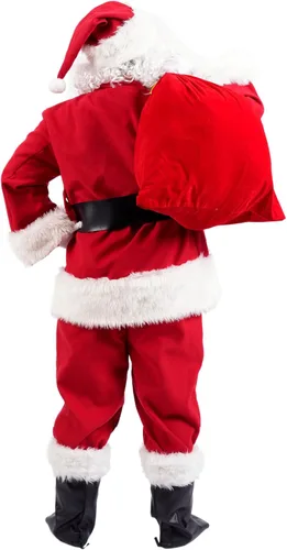 Vista 3 de Opemon Disfraz de Papá Noel para hombre, 11 piezas, juego de traje de Navidad profesional de lujo para hombres adultos, traje de Santa Claus, traje